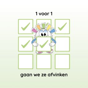 Sterkte kaartje 1 voor 1 gaan we ze afvinken