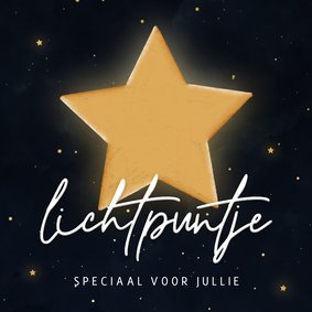 Sterkte kaartje met lichtpuntje met lichtgevende ster