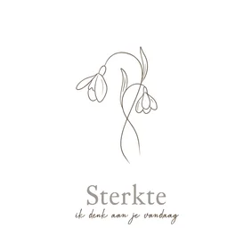 Sterkte kaartje sterkte met sneeuwklokjes