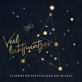 Sterkte kerstkaart Lichtpuntjes sterrenbeeld