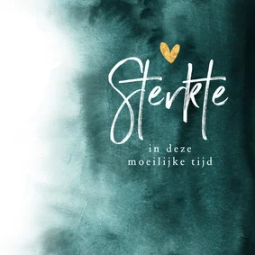Sterkte moeilijke tijd hartje goud verf groen blauw