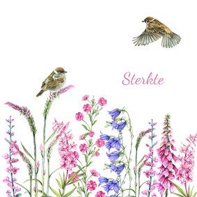 Sterkte vogeltjes bloemen