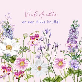 Sterktekaart bloemen in tuin 