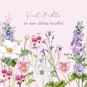 Sterktekaart bloemen in tuin