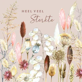 Sterktekaart droogbloemen takken