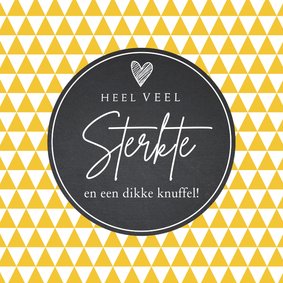 Sterktekaart geel driehoekjes