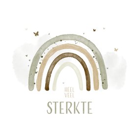 Sterktekaart herdenken overledene vlinders regenboog