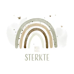 Sterktekaart herdenken overledene vlinders regenboog