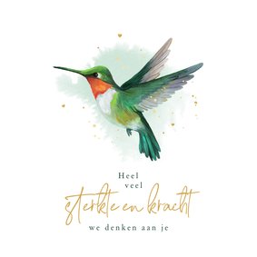 Sterktekaart kolibrie vogel waterverf sterkte en kracht