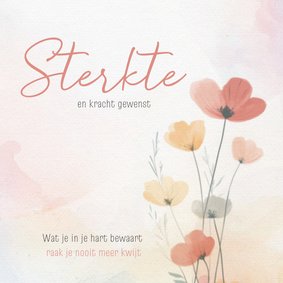 Sterktekaart met bloemen en waterverf 