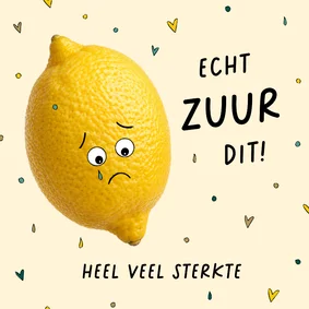 Sterktekaart met een verdrietige citroen
