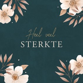 Sterktekaart met getekende bloemen