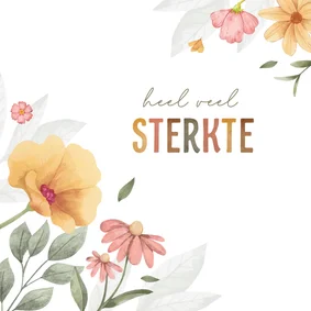 Sterktekaart met kleurrijke bloemen
