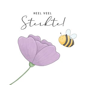 Sterktekaart met stijlvolle illustratie van een bloem