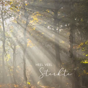 Sterktekaart met zonnestralen