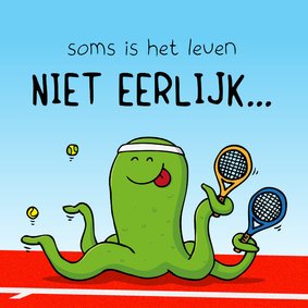Sterktekaart niet eerlijk octopus met twee rackets