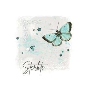 Sterktekaart pastel aquarel butterfly