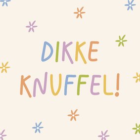 Sterktekaartje gekleurde bloemetjes met dikke knuffel 