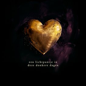 Sterktekaartje gouden hart lichtpuntje moeilijke dagen