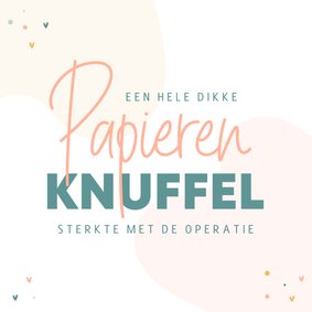 Sterktekaartje met dikke papieren knuffel