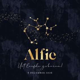 Sterrenbeeld geboortekaartje boogschutter goudfolie