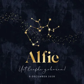 Sterrenbeeld geboortekaartje boogschutter goudfolie