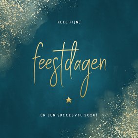 Stijlvol en zakelijke kerstkaart gouden typografie sneeuw