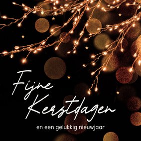 Stijlvol kerstkaartje kerst lichtjes in takken