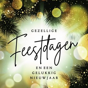 Stijlvol kerstkaartje met groen kerst licht