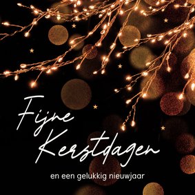 Stijlvol kerstkaartje met kerst lichtjes in takken