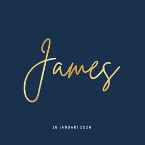 Stijlvol simpel geboortekaartje jongen met handschrift naam 