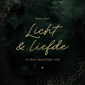 Stijlvol sterktekaartje licht en liefde tijdens feestdagen