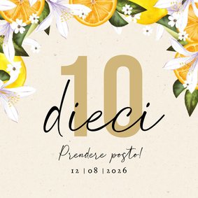 Stijlvol tafelkaartje botanisch fruit en bloemen