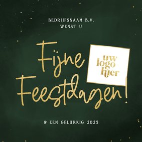 Stijlvol zakelijk kerstkaartje fijne feestdagen logo groen