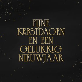 Stijlvol zakelijk kerstkaartje zwart goud typografie