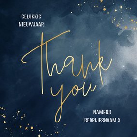 Stijlvol zakelijk nieuwjaarskaartje thank you 