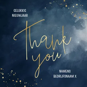 Stijlvol zakelijk nieuwjaarskaartje thank you