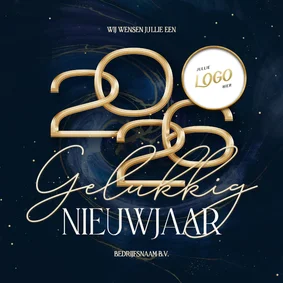 Stijlvolle 2026 zakelijke nieuwjaarskaart met marmer swirl