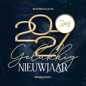 Stijlvolle 2027 zakelijke nieuwjaarskaart met marmer swirl