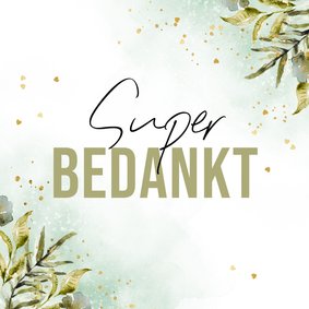 Stijlvolle bedankkaart botanische bladeren watercolor