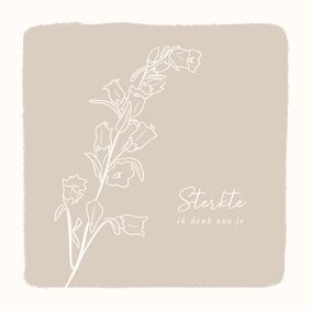 Stijlvolle beige sterktekaart met bloem