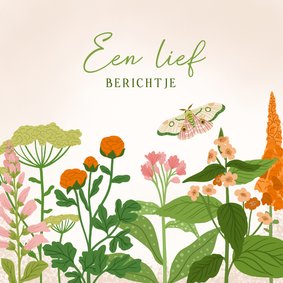 Stijlvolle bloemen wenskaart een lief berichtje