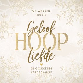 Stijlvolle Christelijke kerstkaart geloof hoop en liefde