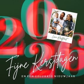 Stijlvolle foto kerstkaart 2026 groen