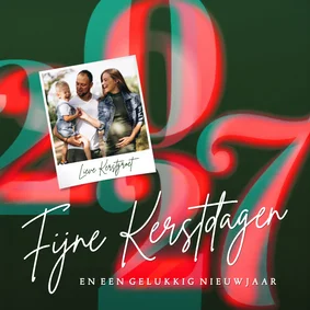 Stijlvolle foto kerstkaart 2027 groen