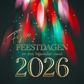 Stijlvolle kerstkaart 2026 Fijne Feestdagen