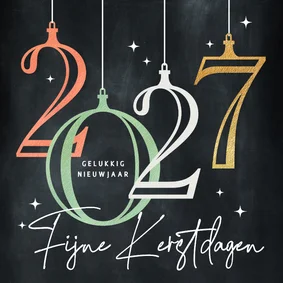 Stijlvolle kerstkaart 2027 kerstballen