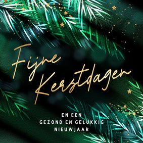 Stijlvolle kerstkaart kerstsfeer takjes