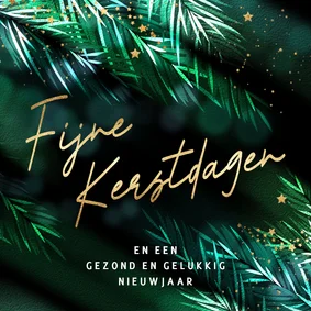 Stijlvolle kerstkaart kerstsfeer takjes