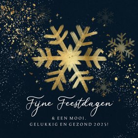 Stijlvolle kerstkaart met geschilderde kerstster goudlook